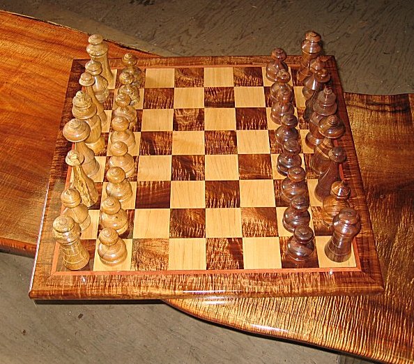 koa mango chess set